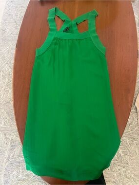 Theory 100% silk green dress